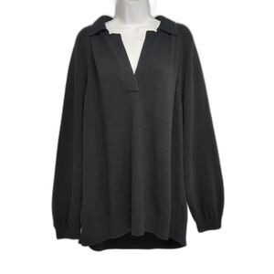 Free People Beach Drea Pullover Black Knit Oversize Boho Sweater Women's Small